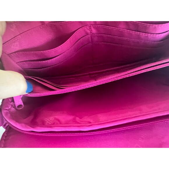 NWOT Vera Bradley Pink Stamped Paisley Organizer Turnlock Crossbody Bag Purse - Picture 10 of 13